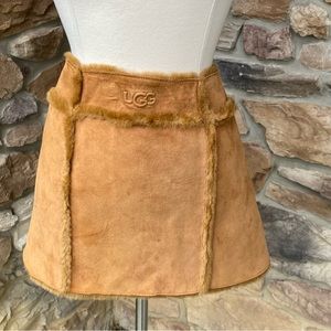 Ugg Leather Faux Fur Lined Mini Skirt
